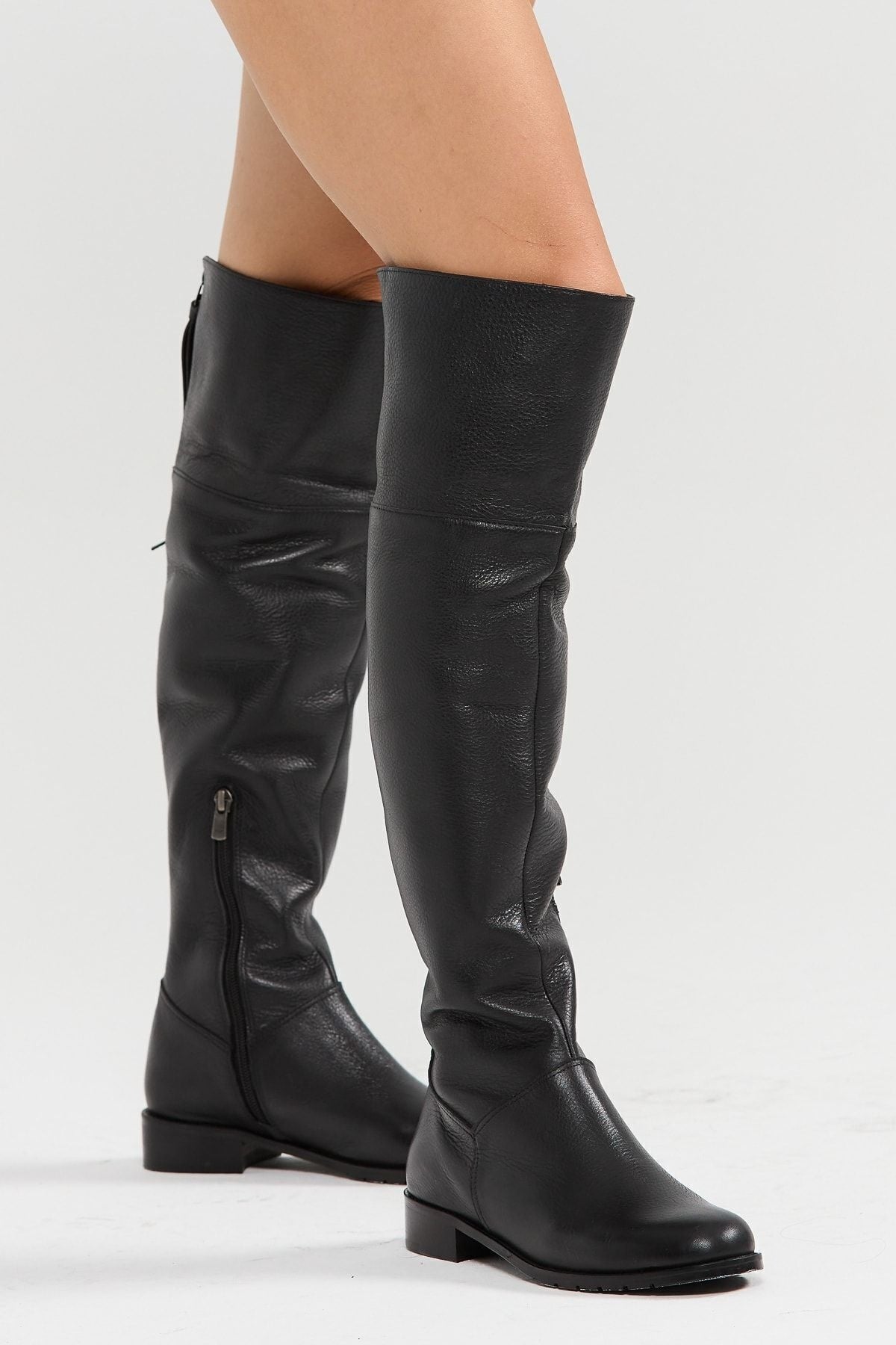 Kadın Hakiki Deri, El Yapımı, Fermuarlı, Şık Tasarım Bihter Çizme | OBEN AYAKKABI