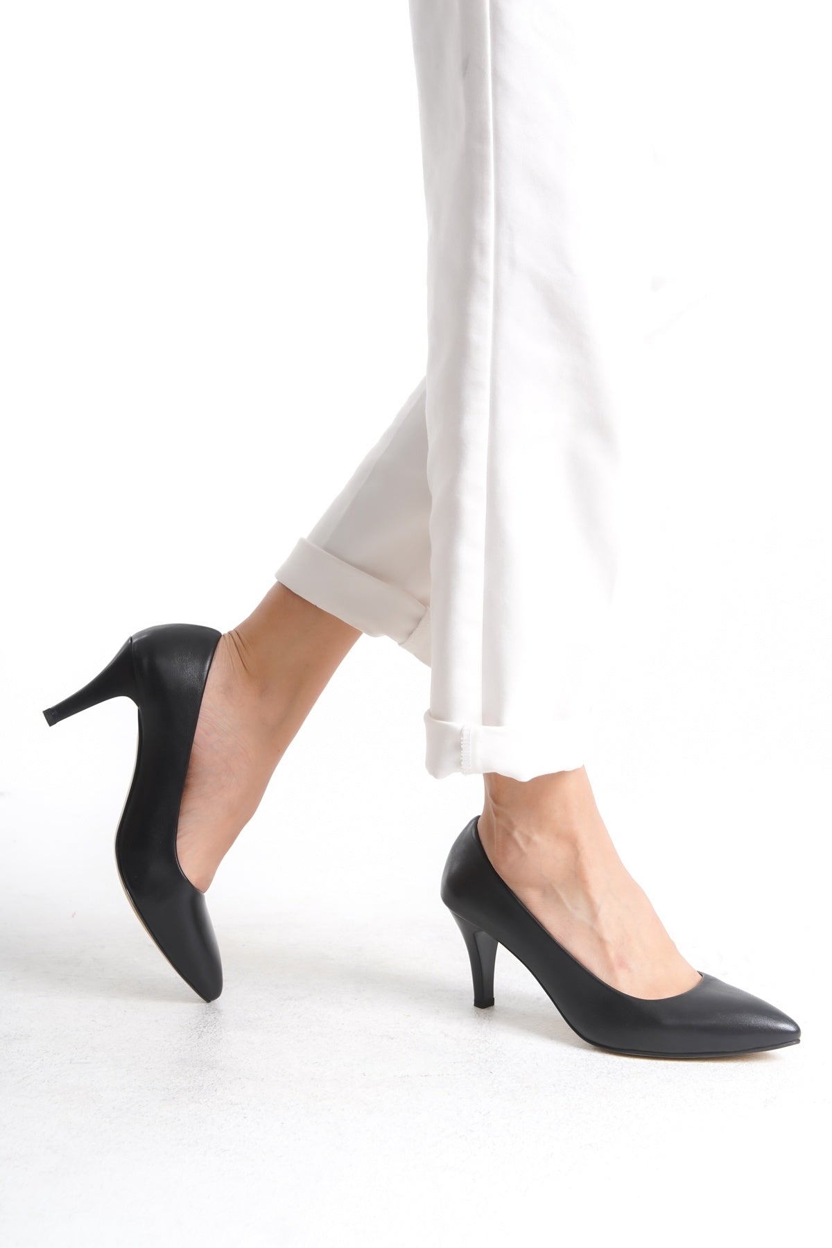 Hakiki Deri Siyah Kadın Stiletto | OBEN AYAKKABI