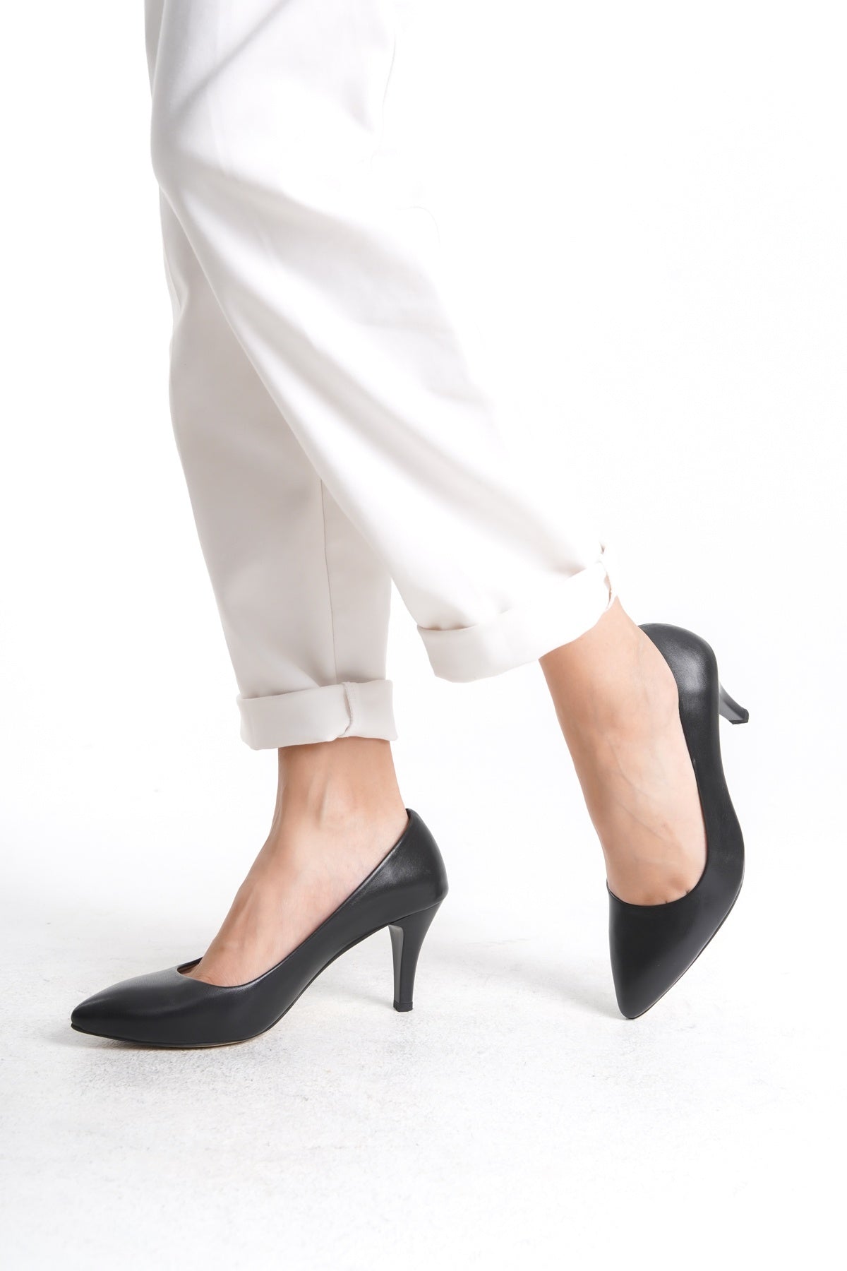 Hakiki Deri Siyah Kadın Stiletto | OBEN AYAKKABI